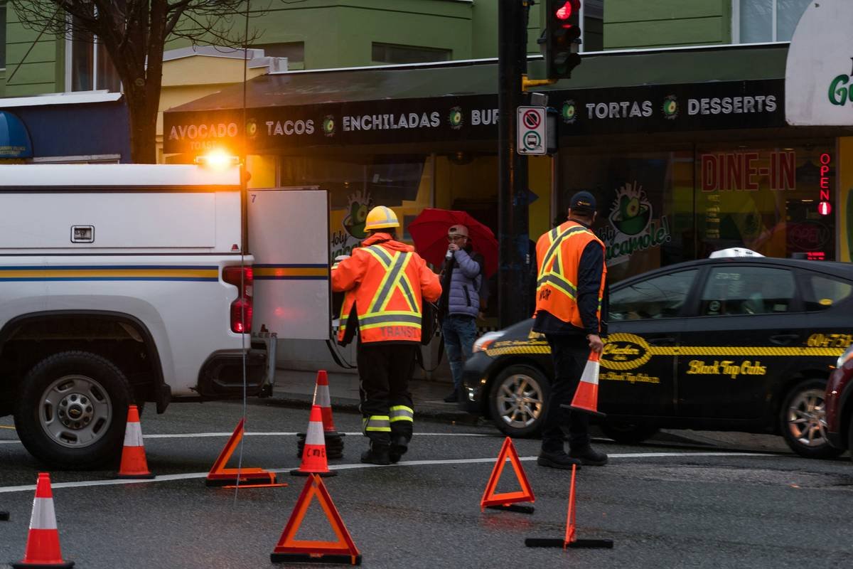 Downed Trolley Bus Wires in Vancouver